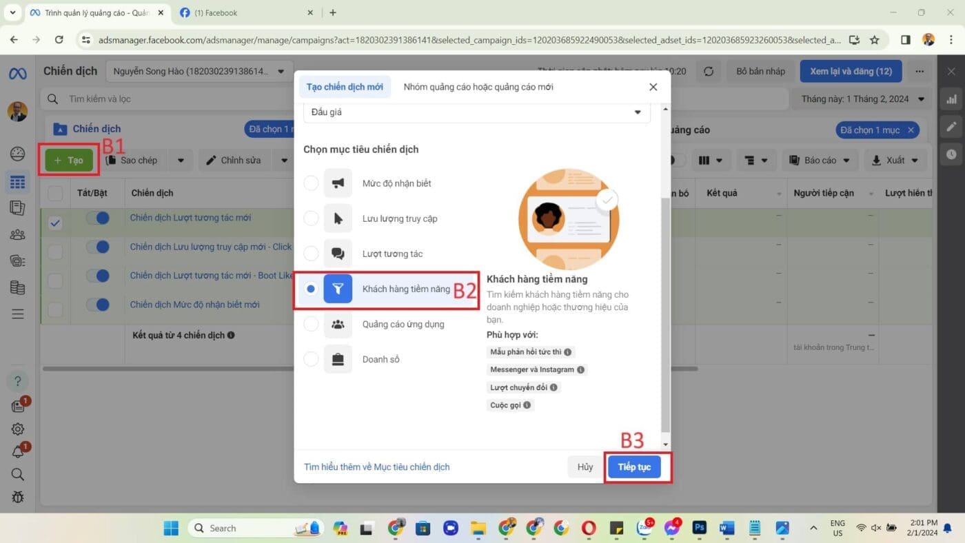 Hướng dẫn tạo Facebook Lead ads (tạo quảng cáo khách hàng tiềm năng trên Facebook)