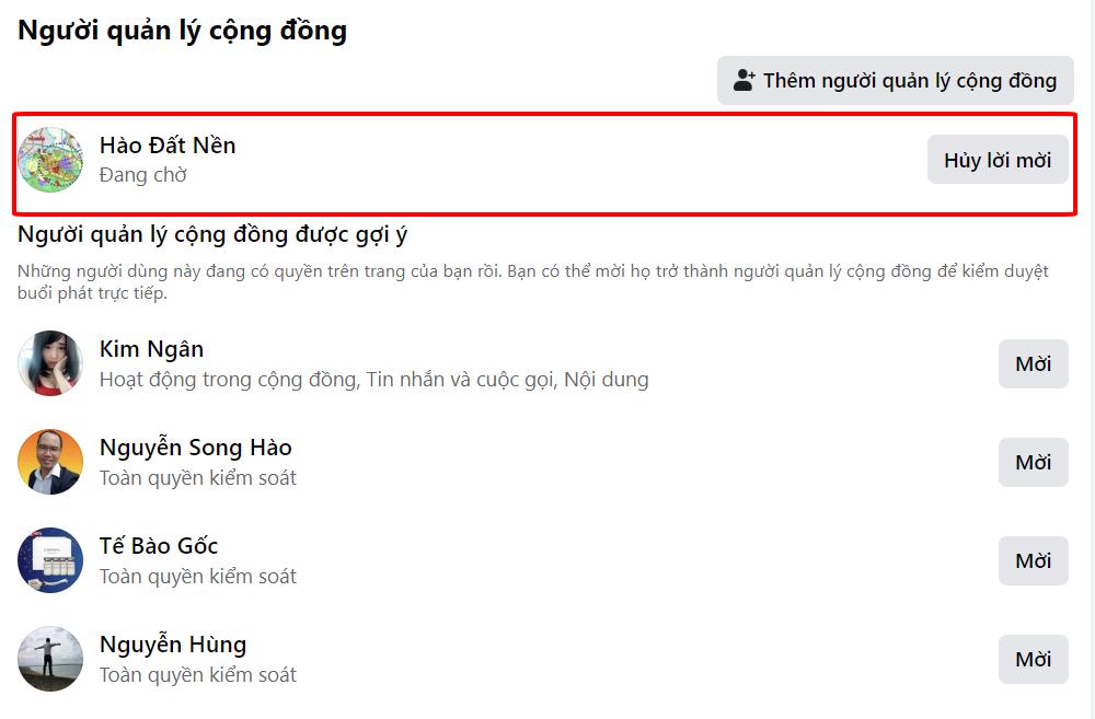 Cách phân quyền truy cập vào Quản lý cộng đồng trang facebook trên máy tính