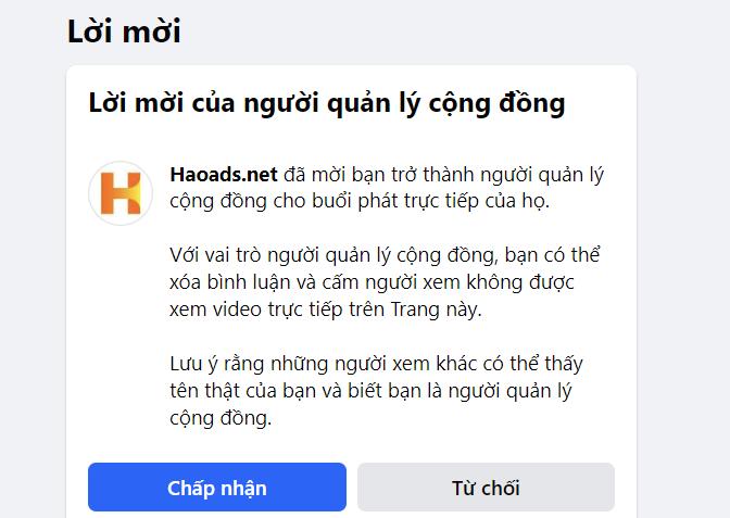 Cách phân quyền truy cập vào Quản lý cộng đồng trang facebook trên máy tính