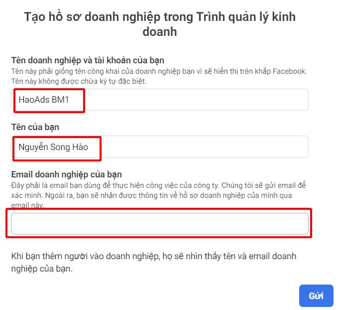 Hướng dẫn tạo tài khoản Facebook BM