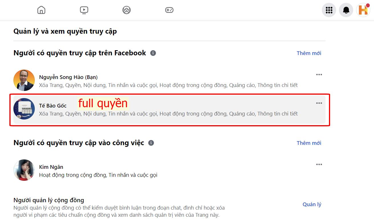 xem lại lời mời quyền truy cập trang facebook