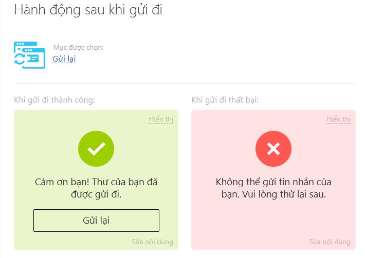 cài đặt hành động sau khi gửi đi biểu mẫu bitrix24