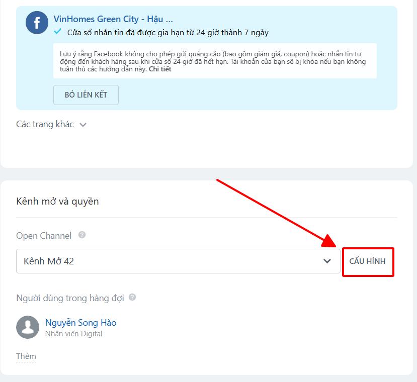 Cấu hình kênh mở Facebook Mess Bitrix24
