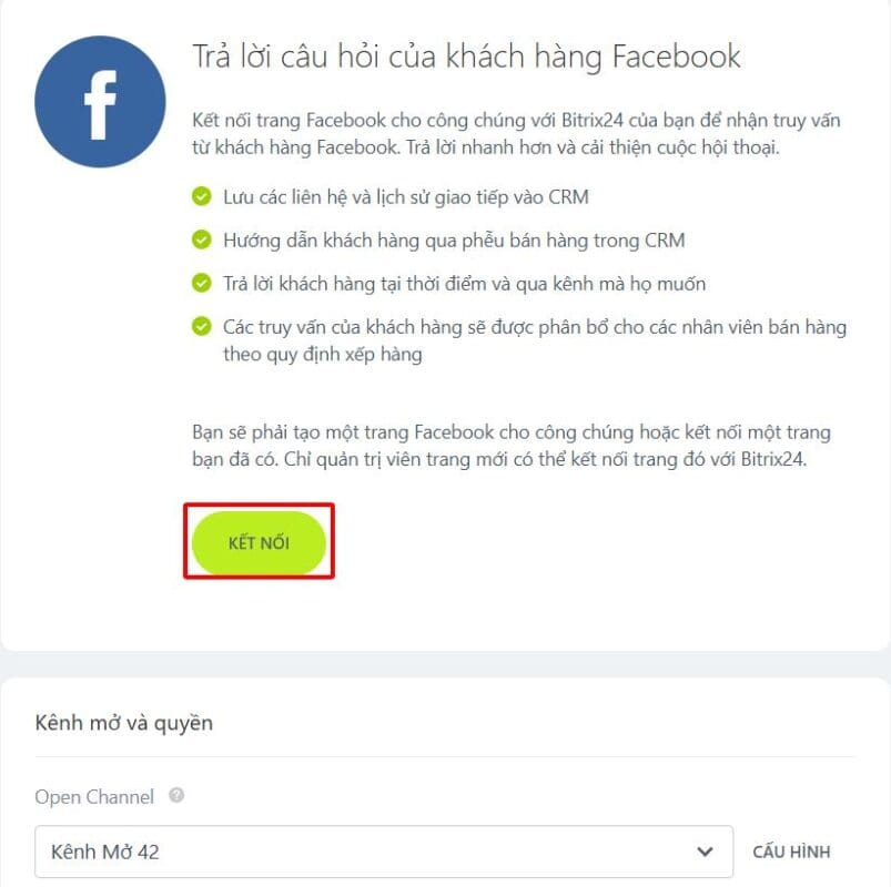 Kết nối Fanpage Facebook với Bitrix24 nhắn tin comment và tạo khách hàng tự động
