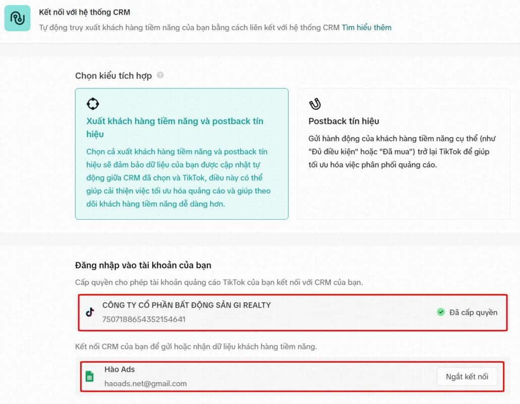 Cách tích hợp TikTok Lead Generation với Google Trang tính