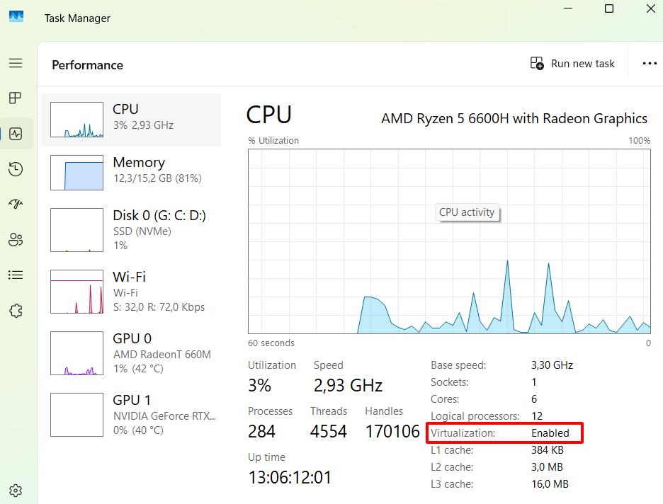 Kiểm tra virtualization trên máy tính window đã bật chưa