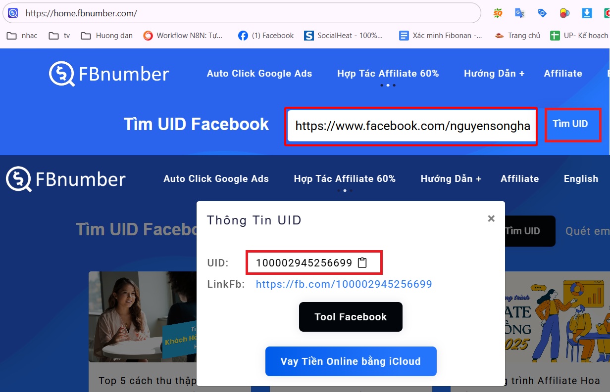 web tìm uid facebook profile, page, group miễn phí online