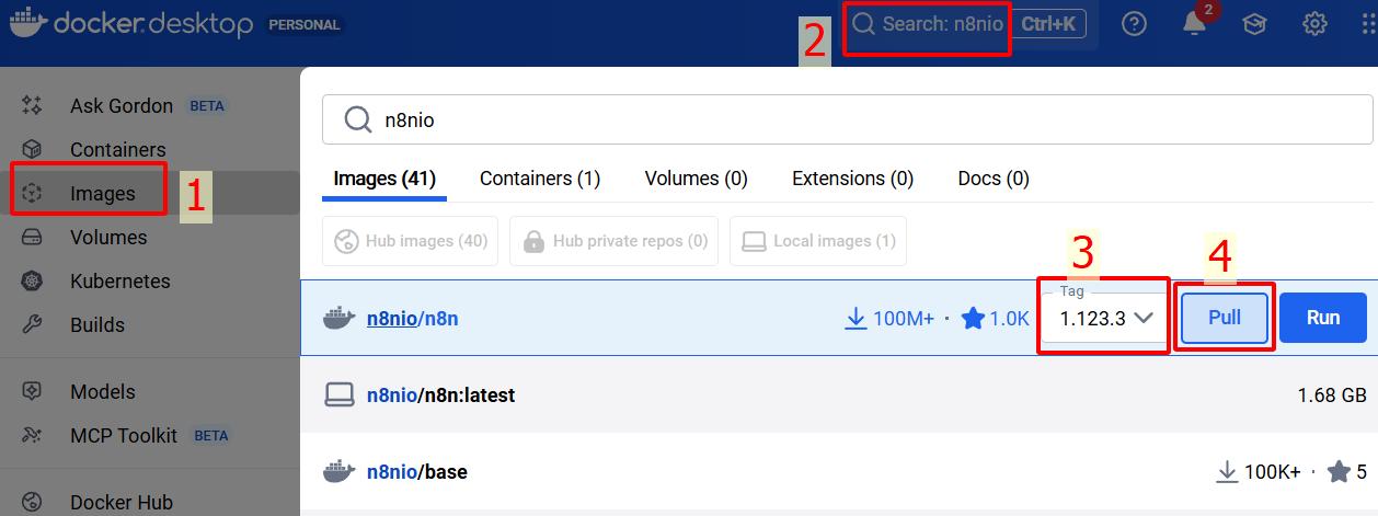 cập nhật n8n trên docker