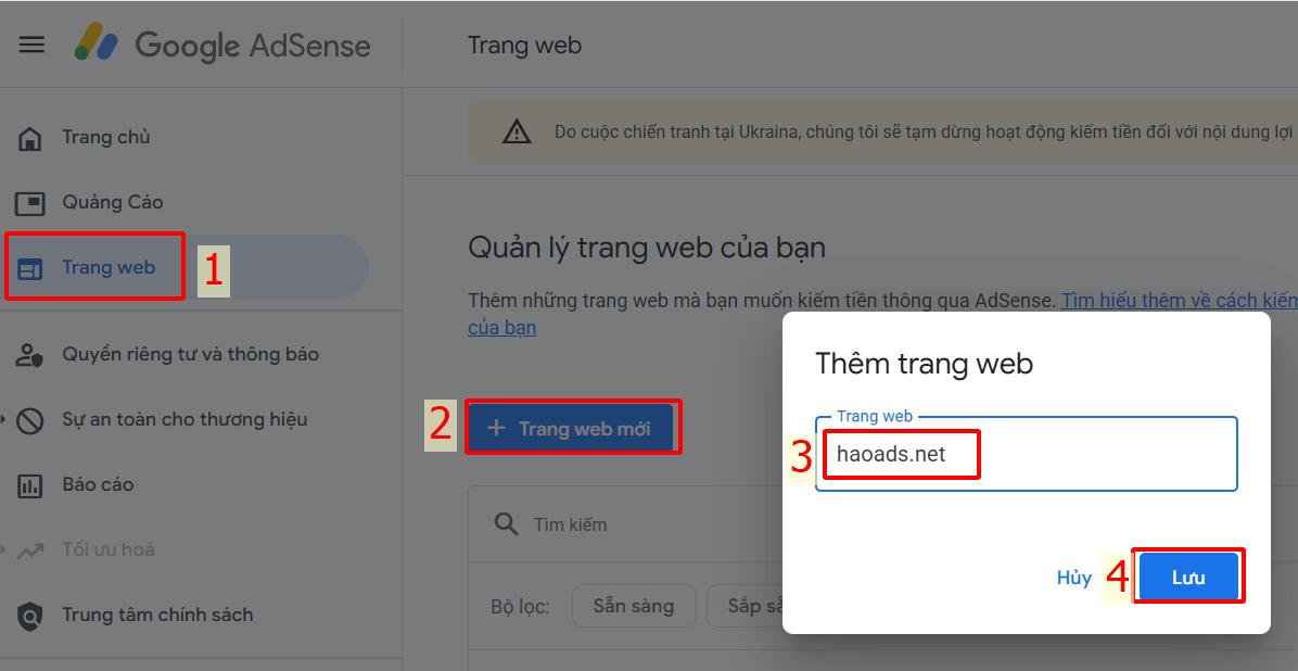 cài google adsense vào web wordpress
